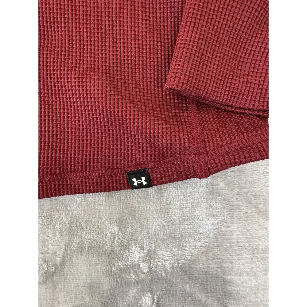 Adidas Hoodie Pullover Men's Size Medium Red Lightweight Thermal Long Sleeve EUC